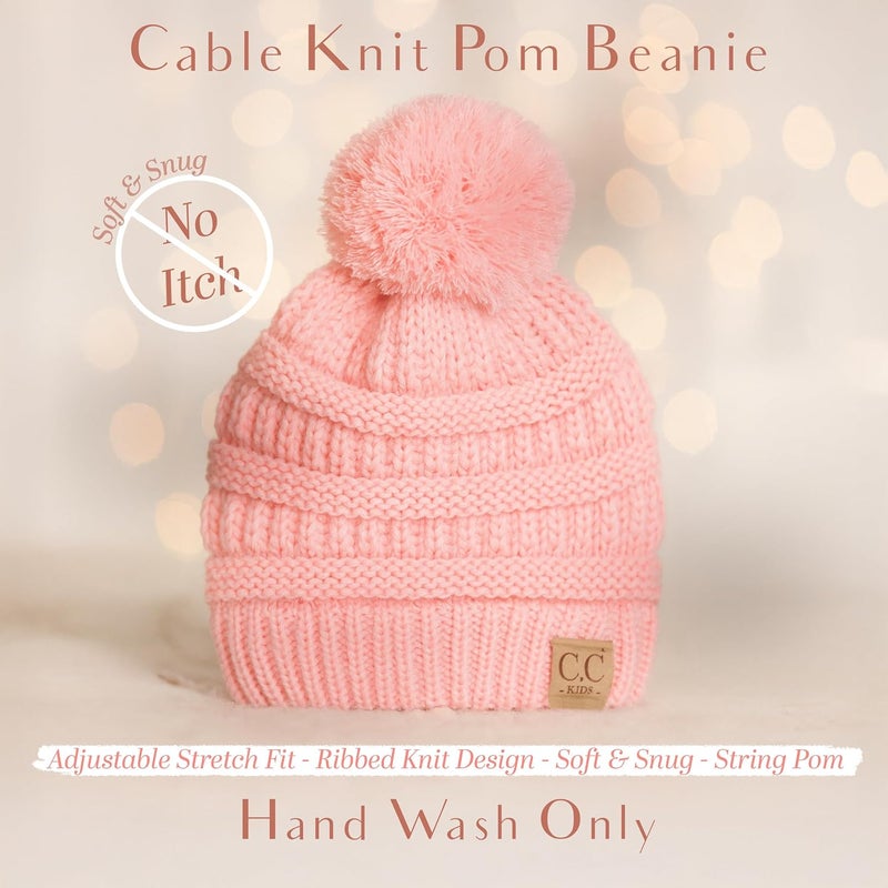 Funky Junque Toddler Pom Beanie – Kids Winter Hat for Ages 1–4, Baby Boy & Girl Knit Beanies, Warm Cozy Knit Snow Hats - Image 3